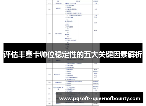 评估丰塞卡帅位稳定性的五大关键因素解析